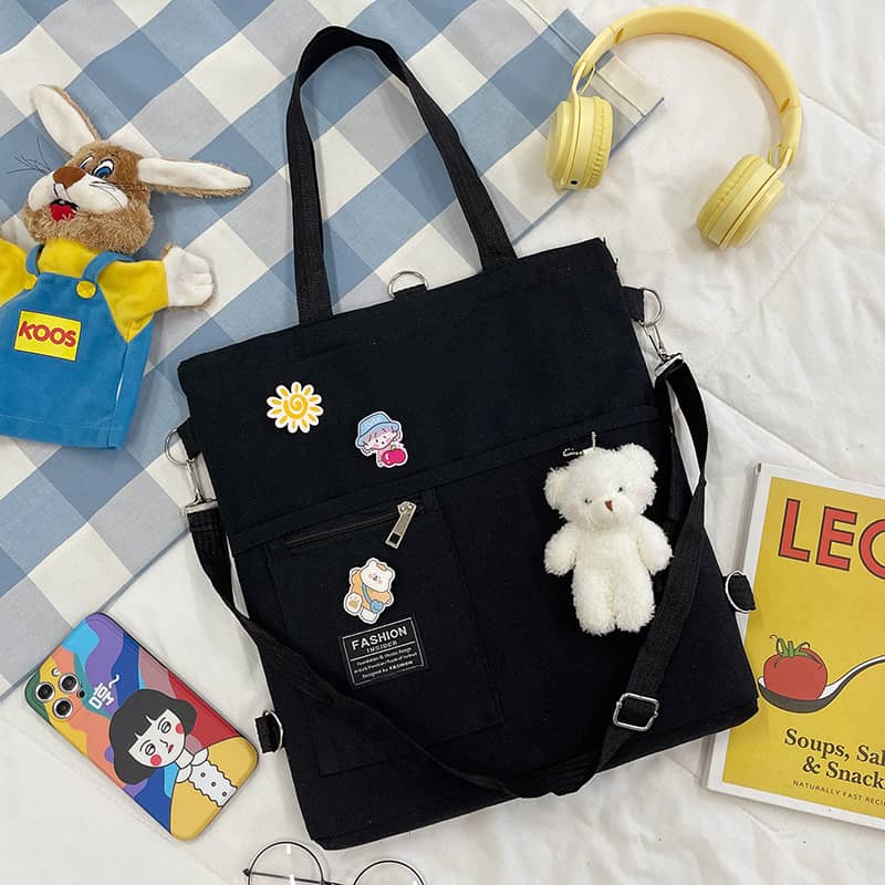 Canvas tote bag, black