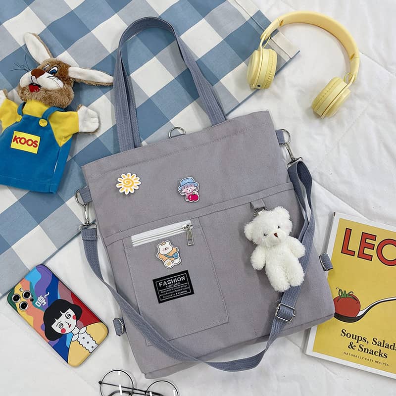 Canvas tote bag, grey